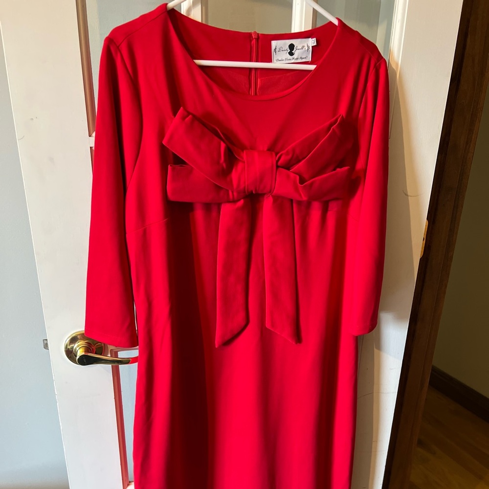 Dainty Jewells Red Bow Midi Dress